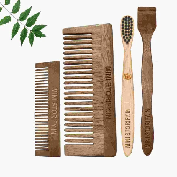 1.Neem.Pocket.&.1.Shampu.Comb.1.Kids bamboo.toothbrush1.Neem.tongue.Cleaner