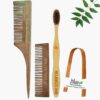 1.Neem.Pocket.&.1.Tail.Comb.1.Adult bamboo.toothbrush1.Bamboo.tongue.cleaner