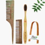 1 Neem Pocket & 1 Tail Comb 1 Adult bamboo toothbrush1 Bamboo tongue cleaner