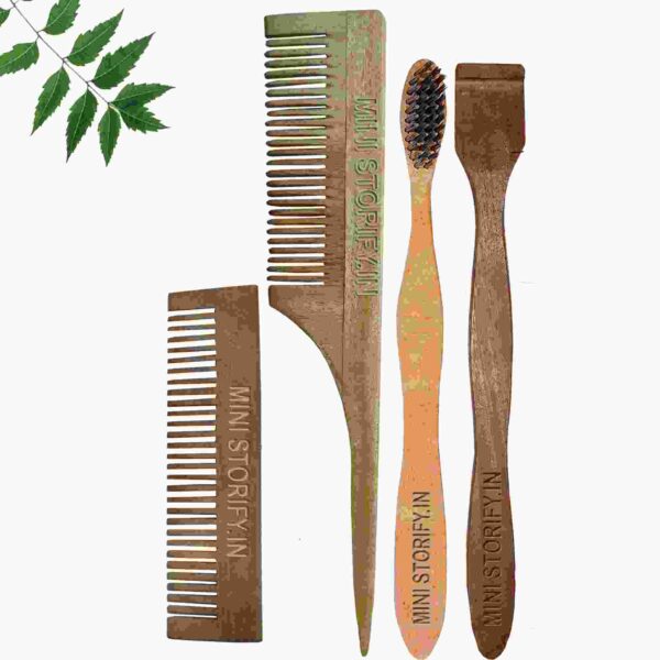 1.Neem.Pocket.&.1.Tail Comb.1.Neem.adult.toothbrush1.Neem.tongue.Cleaner