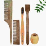 1 Neem Pocket & 1 Tail Comb 1 Neem kids toothbrush1 Neem tongue Cleaner1 Bamboo brush stand