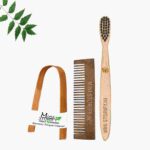 1 Neem Pocket Comb 1 Kids bamboo toothbrush1 Bamboo tongue cleaner