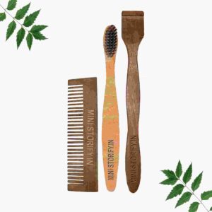 1 Neem Pocket Comb 1 Neem kids toothbrush1 Neem tongue Cleaner