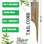 1 Neem Handle & 1 Tail Comb Pack of 2