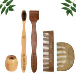 1 Neem Beard & 1 Pocket Comb 1 Adult bamboo toothbrush1 Neem tongue Cleaner1 Bamboo brush stand