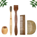 1 Neem Beard & 1 Pocket Comb 1 Kids bamboo toothbrush1 Neem tongue Cleaner1 Bamboo brush stand