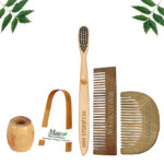 1 Neem Beard & 1 Pocket Comb 1 Kids bamboo toothbrush1 Bamboo tongue cleaner1 Bamboo brush stand