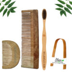 1 Neem Beard & 1 Dressing Comb 1 Adult bamboo toothbrush1 Bamboo tongue cleaner