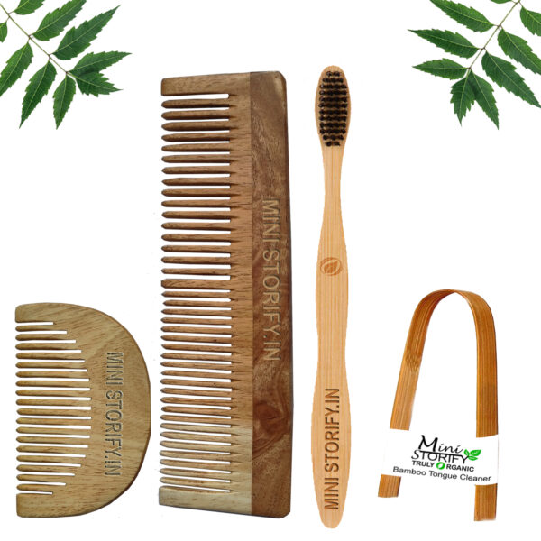 1.Neem.Beard.&.1.Dressing.Comb.1.Adult.bamboo.toothbrush1.Bamboo.tongue.cleaner