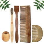 1 Neem Beard & 1 Dressing Comb 1 Kids bamboo toothbrush1 Neem tongue Cleaner1 Bamboo brush stand