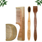1 Neem Beard & 1 Handle Comb 1 Adult bamboo toothbrush1 Neem tongue Cleaner