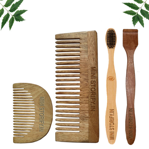 1.Neem.Beard.&.1.Shampu.Comb.1.Adult.bamboo.toothbrush1.Neem.tongue.Cleaner
