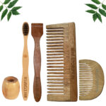 1 Neem Beard & 1 Shampu Comb 1 Adult bamboo toothbrush1 Neem tongue Cleaner1 Bamboo brush stand
