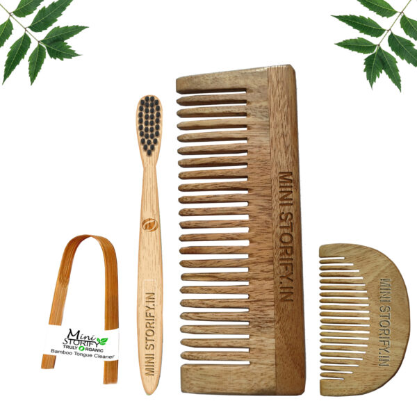 1.Neem.Beard.&.1.Shampu.Comb.1.Kids.bamboo.toothbrush1.Bamboo.tongue.cleaner