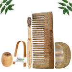 1 Neem Beard & 1 Shampu Comb 1 Kids bamboo toothbrush1 Bamboo tongue cleaner1 Bamboo brush stand