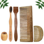 1 Neem Beard & 1 Shampu Comb 1 Neem adult toothbrush1 Neem tongue Cleaner1 Bamboo brush stand