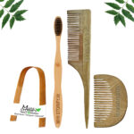 1 Neem Beard & 1 Tail Comb 1 Adult bamboo toothbrush1 Bamboo tongue cleaner
