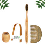1 Neem Beard Comb 1 Adult bamboo toothbrush1 Bamboo tongue cleaner1 Bamboo brush stand