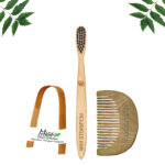 1 Neem Beard Comb 1 Kids bamboo toothbrush1 Bamboo tongue cleaner