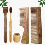 1 Neem Dressing & 1 Handle Comb 1 Adult bamboo toothbrush1 Neem tongue Cleaner1 Bamboo brush stand