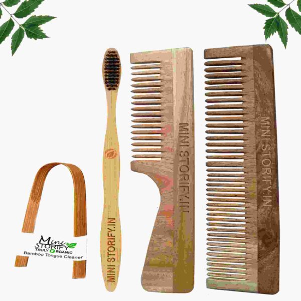 1.Neem.Dressing.&.1.Handle.Comb.1.Adult.bamboo.toothbrush1.Bamboo.tongue.cleaner