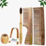 1 Neem Dressing & 1 Handle Comb 1 Adult bamboo toothbrush1 Bamboo tongue cleaner1 Bamboo brush stand