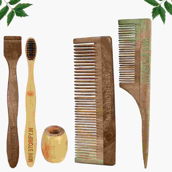1.Neem.Dressing.&.1.Tail.Comb.1.Adult.bamboo.toothbrush1.Neem.tongue.Cleaner1.Bamboo.brush.stand