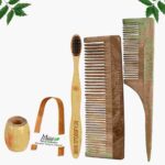 1 Neem Dressing & 1 Tail Comb 1 Adult bamboo toothbrush1 Bamboo tongue cleaner1 Bamboo brush stand