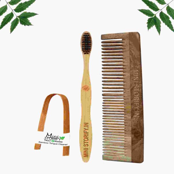 1.Neem.Dressing.Comb.1.Adult.bamboo.toothbrush1.Bamboo.tongue.cleaner