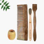 1 Neem Dressing Comb 1 Kids bamboo toothbrush1 Neem tongue Cleaner1 Bamboo brush stand