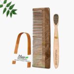 1 Neem Dressing Comb 1 Kids bamboo toothbrush1 Bamboo tongue cleaner
