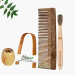 1 Neem Dressing Comb 1 Kids bamboo toothbrush1 Bamboo tongue cleaner1 Bamboo brush stand
