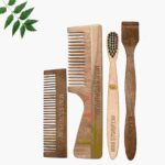 1 Neem Handle & 1 Pocke Comb 1 Kids bamboo toothbrush1 Neem tongue Cleaner