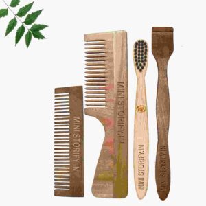 1 Neem Handle & 1 Pocke Comb 1 Kids bamboo toothbrush1 Neem tongue Cleaner