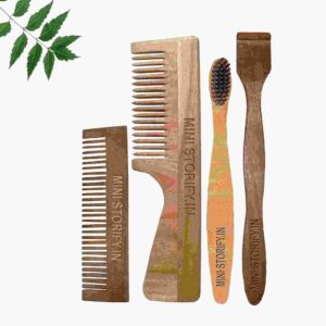 1 Neem Handle & 1 Pocket Comb 1 Neem kids toothbrush1 Neem tongue Cleaner