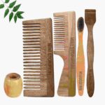 1 Neem Handle & 1 Shampu Comb 1 Neem kids toothbrush1 Neem tongue Cleaner1 Bamboo brush stand