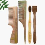 1 Neem Handle & 1 Tail Comb 1 Adult bamboo toothbrush1 Neem tongue Cleaner