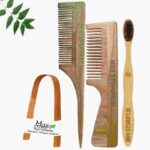 1 Neem Handle & 1 Tail Comb 1 Adult bamboo toothbrush1 Bamboo tongue cleaner