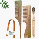 1 Neem Handle & 1 Tail Comb 1 Kids bamboo toothbrush1 Bamboo tongue cleaner