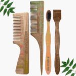 1 Neem Handle & 1 Tail Comb 1 Neem adult toothbrush1 Neem tongue Cleaner