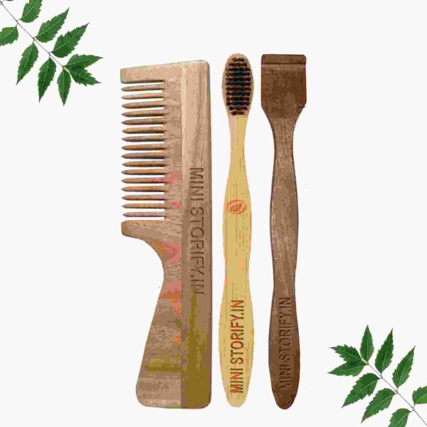 1.Neem.Handle Comb.1.Adult.bamboo.toothbrush1.Neem.tongue.Cleaner