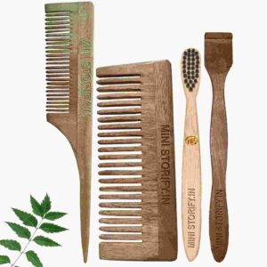 1 Neem Shampu & 1 Tail Comb 1 Kids bamboo toothbrush1 Neem tongue Cleaner