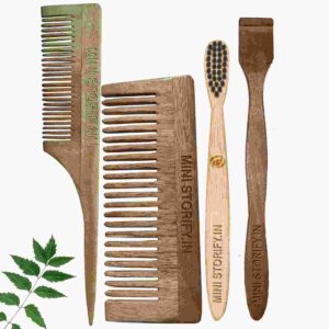 1 Neem Shampu & 1 Tail Comb 1 Kids bamboo toothbrush1 Bamboo tongue cleaner