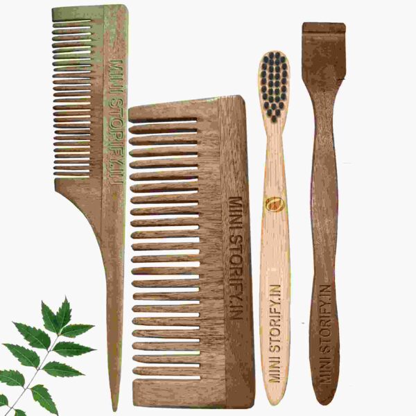 1.Neem.Shampu.&.1.Tail.Comb.1.Kids bamboo.toothbrush1.Bamboo.tongue.cleaner