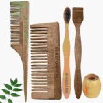 1 Neem Shampu & 1 Tail Comb 1 Neem adult toothbrush 1 Neem tongue Cleaner1 Bamboo brush stand