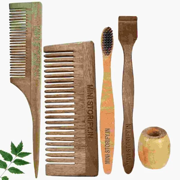 1.Neem.Shampu.&.1.Tail.Comb 1.Neem.kids.toothbrush1.Neem.tongue.Cleaner1.Bamboo brush.stand