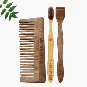 1 Neem Shampu Comb 1 Adult bamboo toothbrush1 Neem tongue Cleaner