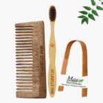 1 Neem Shampu Comb 1 Adult bamboo toothbrush1 Bamboo tongue cleaner