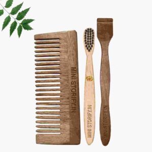 1 Neem Shampu Comb 1 Kids bamboo toothbrush1 Neem tongue Cleaner