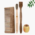 1 Neem Shampu Comb 1 Kids bamboo toothbrush1 Neem tongue Cleaner1 Bamboo brush stand